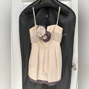 BCBGMaxAzria Cream and Purple Floral Mini Dress